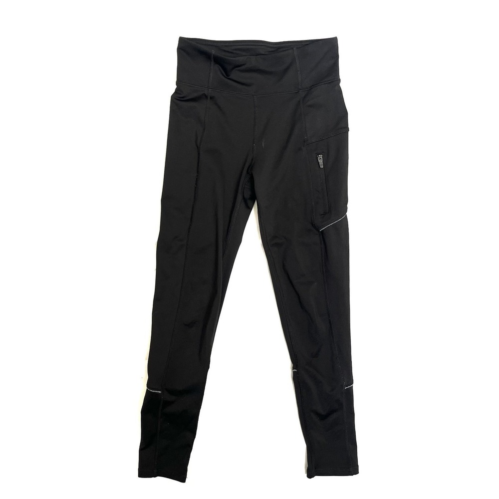 GapFit Active Leggings S Black High Rise Zip Pocket Running Yoga Compression Pan